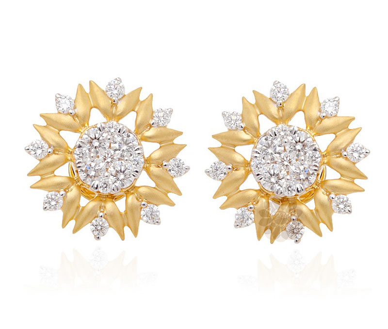 Vogue Crafts & Designs Pvt. Ltd. manufactures Floral Diamond Stud Earrings at wholesale price.
